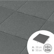 Placă din cauciuc ReFlex Fitness - 3 x 50 x 50 cm, gri - Sportsarok