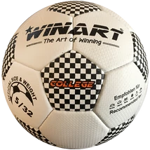 Fotbal din piele artificială, mărimea 5 WINART COLLEGE WHITE/BLACK - S-Sport.ro
