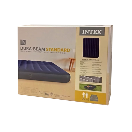Pat gonflabil pentru două persoane 203x152x25 cm INTEX QUEEN DURA BEAM - S-Sport.ro
