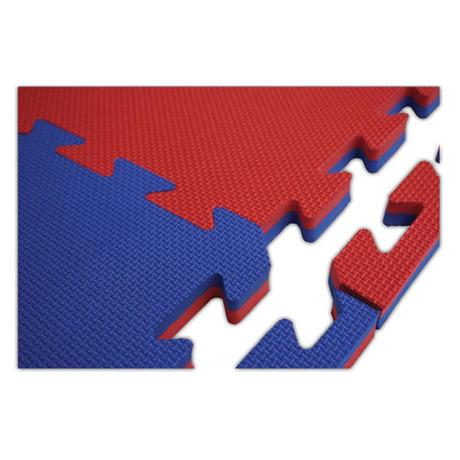 Colțar 100x100x4 cm puzzle pentru tatami LEE roșu-albastru - S-Sport.ro