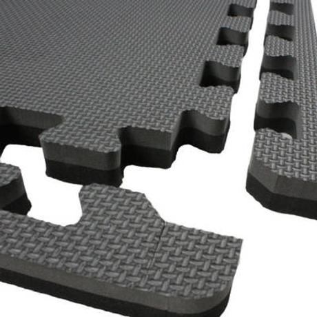 Margine 100x100x4cm puzzle pentru tatami LEE, gri-negru - S-Sport.ro