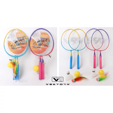 Set badminton pentru copii cu 3 mingi - VEKTORY SPORT - S-Sport.ro