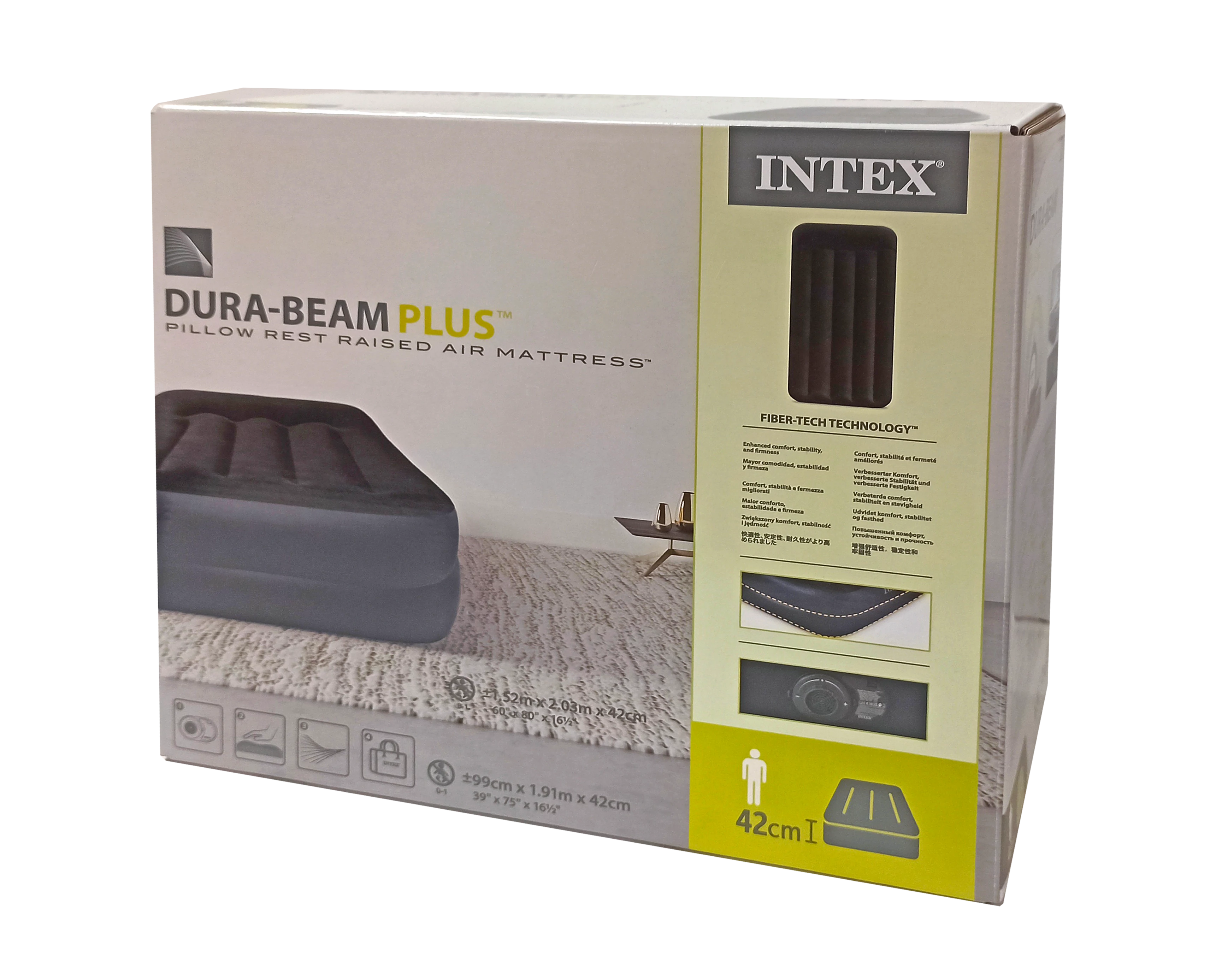 Pat de oaspeți cu compresor 191x99x42 cm INTEX 64122