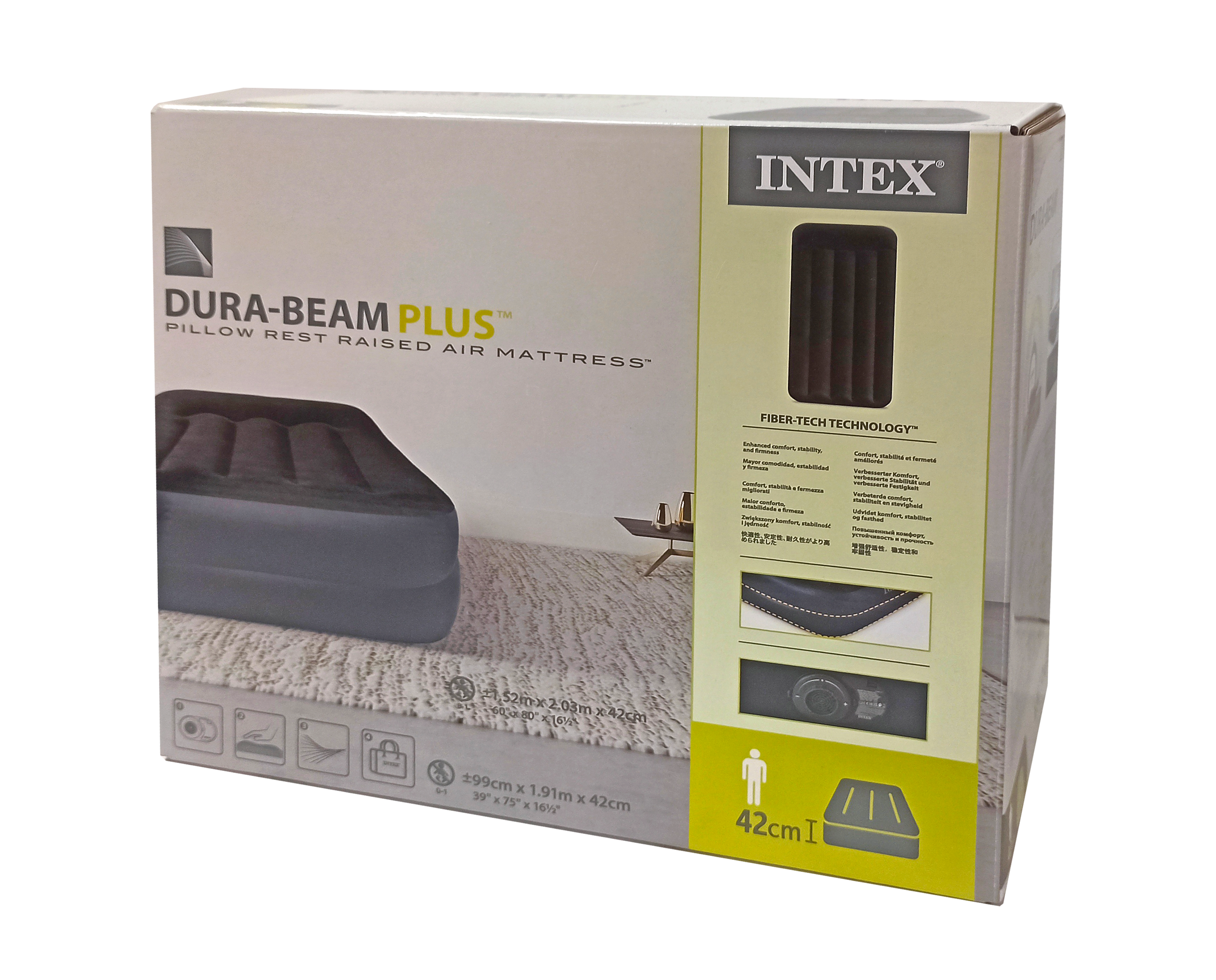 Pat de oaspeți cu compresor 191x99x42 cm INTEX 64122