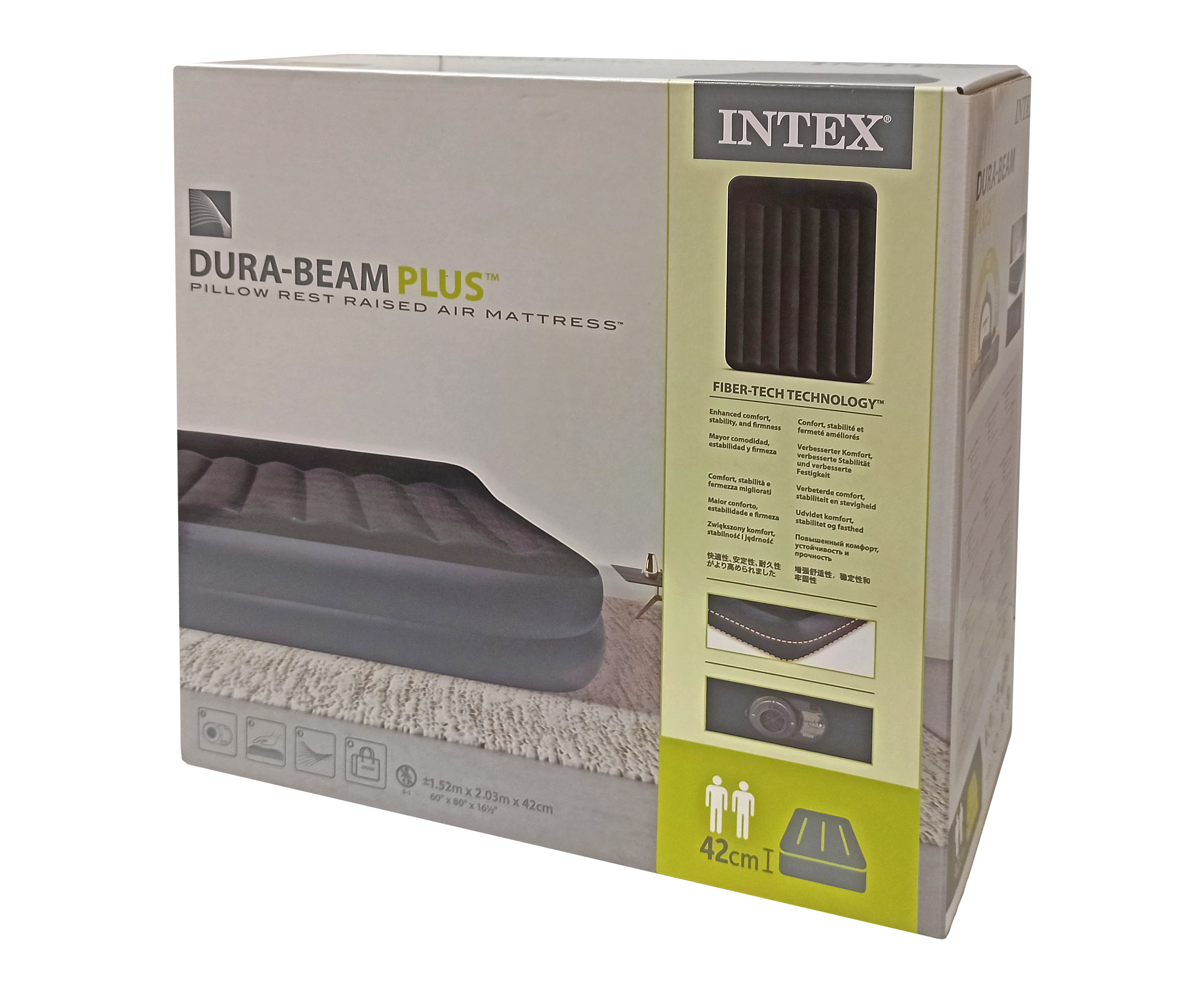 Pat gonflabil pentru oaspeți cu compresor INTEX