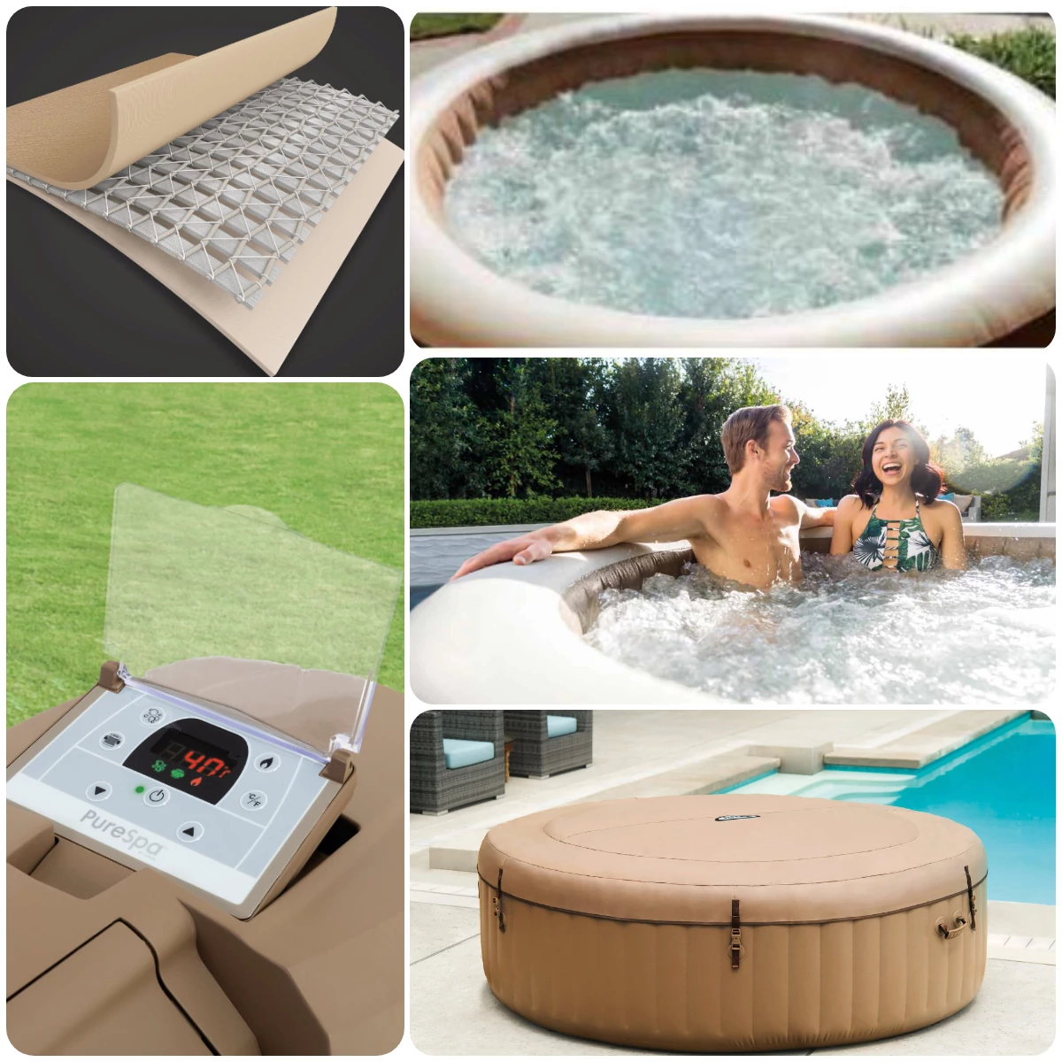 Cadă cu hidromasaj, 4 persoane Mobile Jacuzzi PureSpa Sahara INTEX 28426
