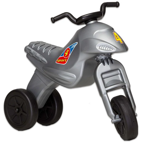 Motocicletă pentru copii, acționată cu picioarele, argintie SUPER BIKE 4 MAXI - 143
