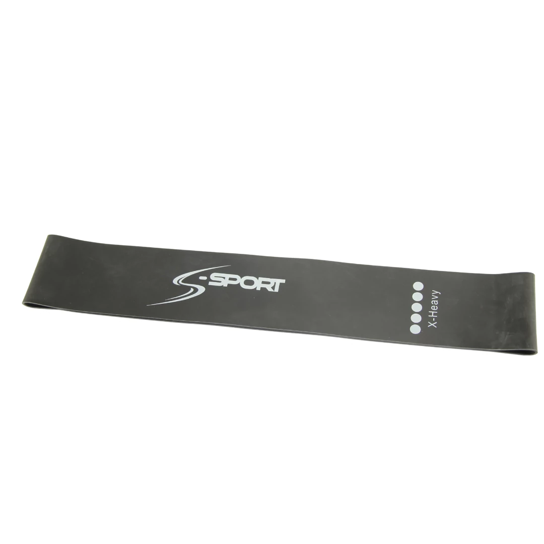 S-SPORT Mini Band Bandă Elastic de întărire, negru, extra puternic