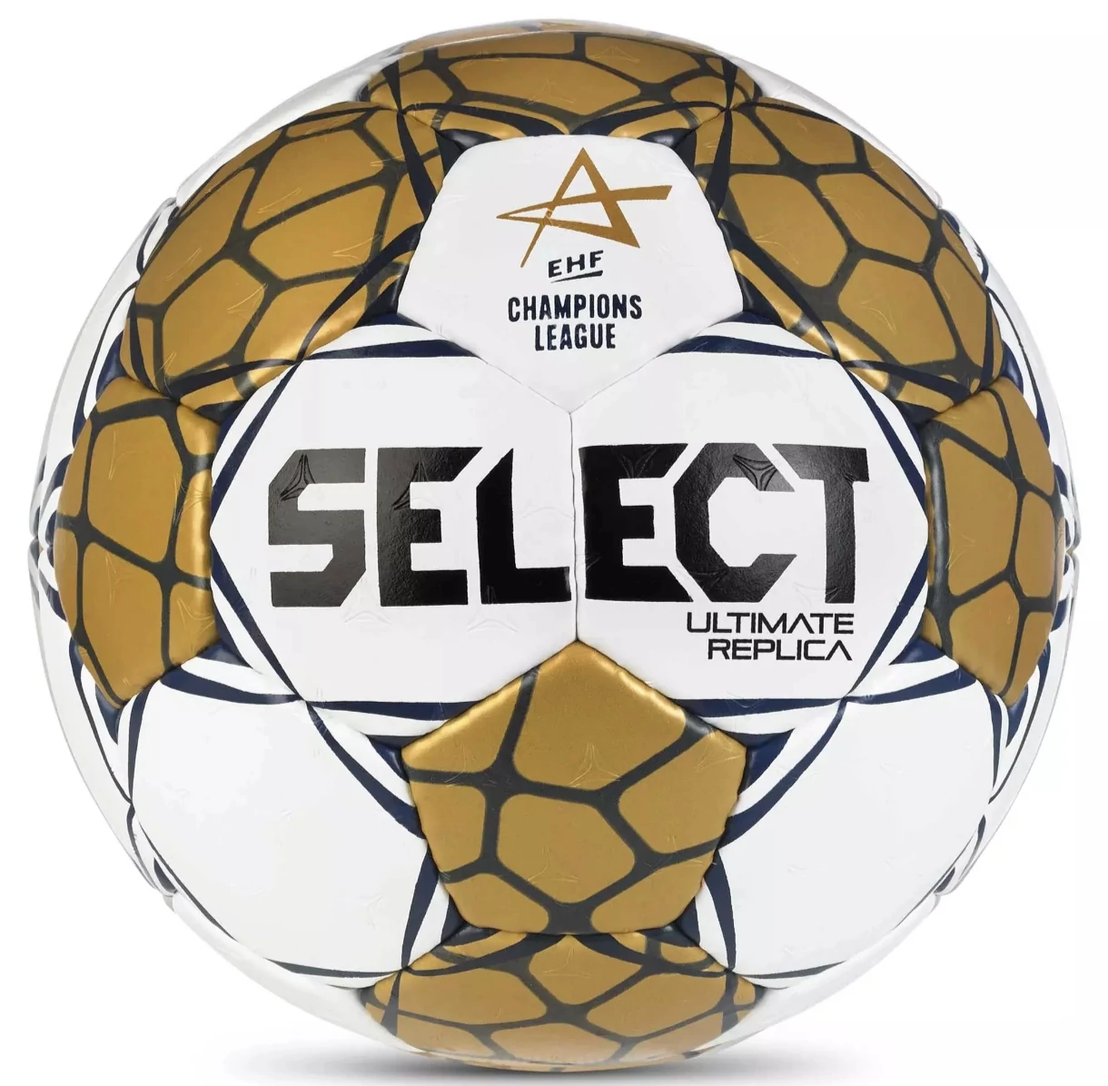 Minge de handbal Select Ultimate EHF Liga Campionilor Replica V24 alb/auriu mărimea 3