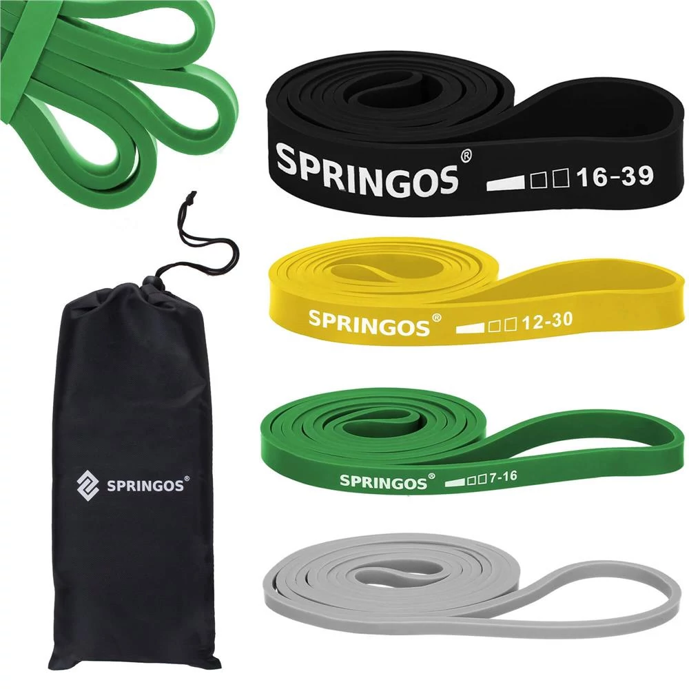 Bandă de putere (Agilitate) (Fitness Loop / Bandă de rezistență) Set de 4 - SPRINGOS