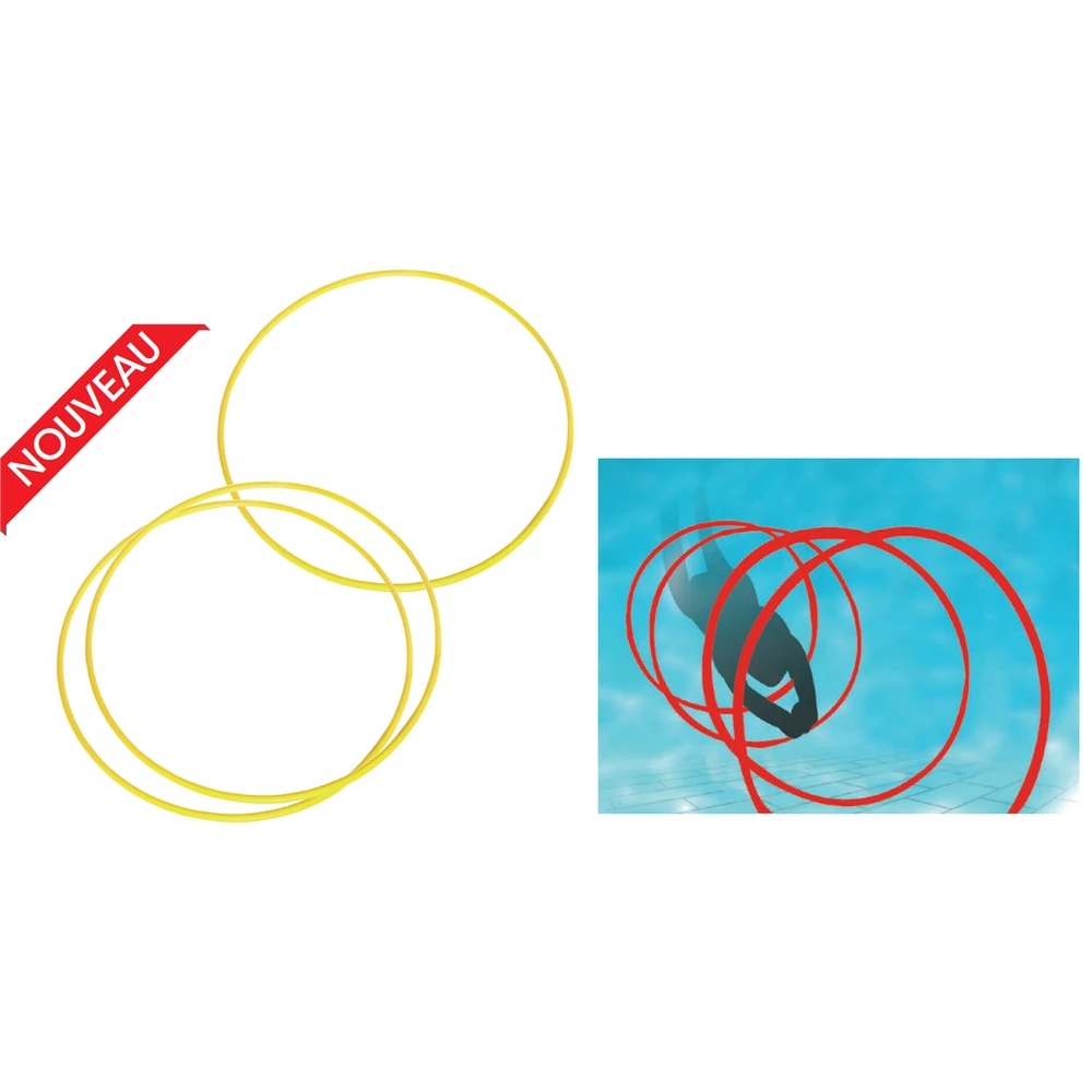Cercei de slalom pentru scufundări, set de 3 cu diametrul de 70 cm TREMBLAY