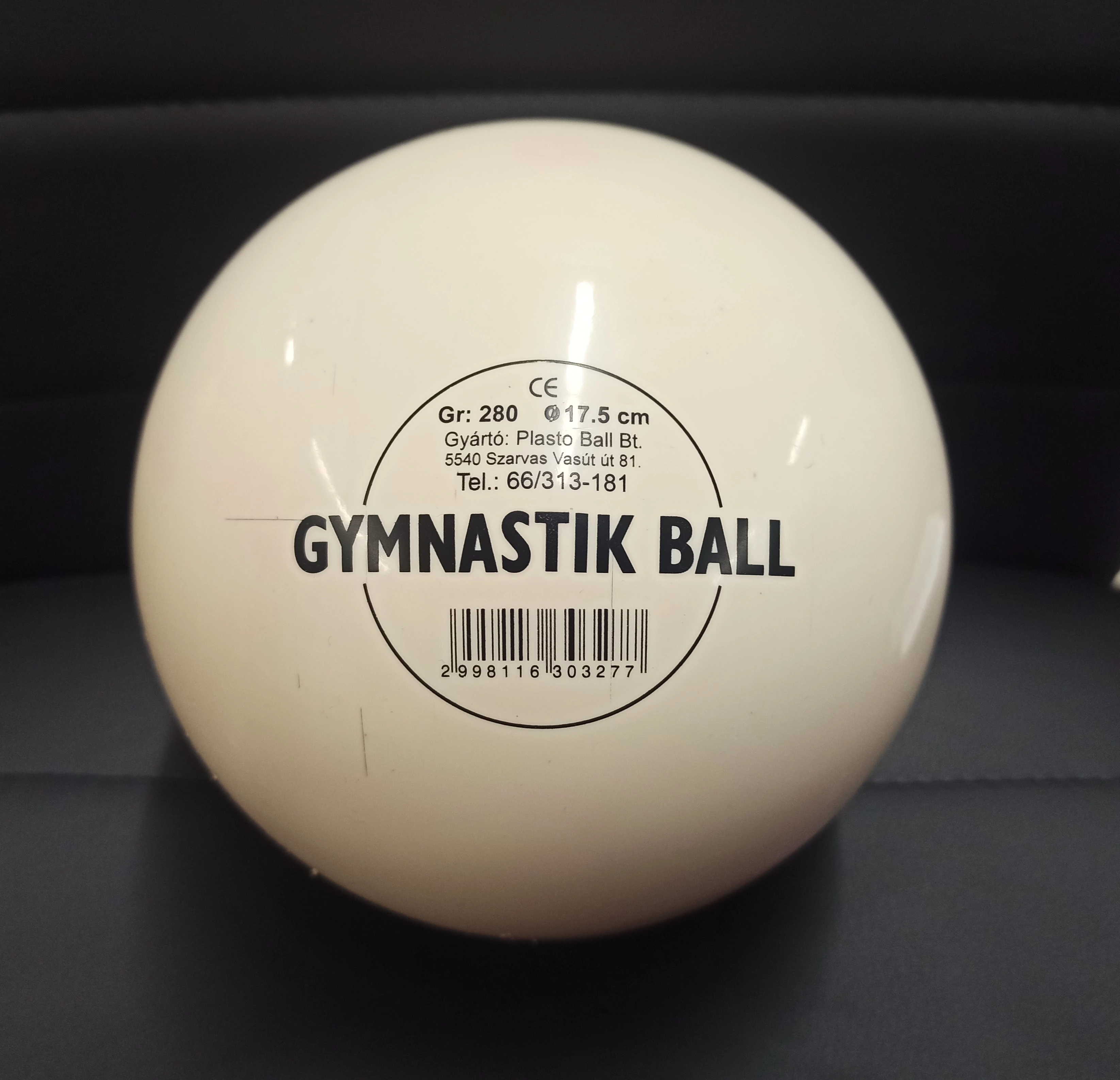Minge de gimnastică / ritmică Alb 17,5 cm PLASTO
