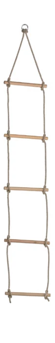 Scară de frânghie, lemn, natural, 6 grade S-SPORT