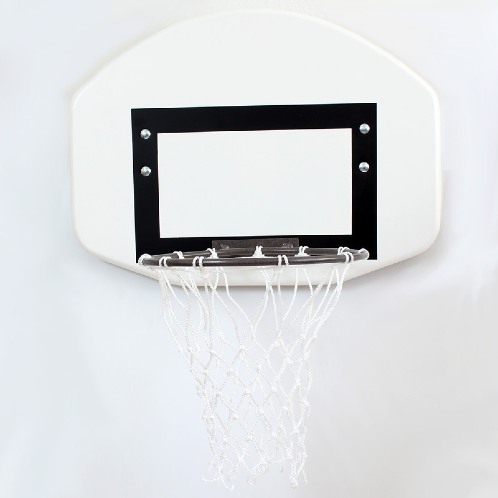 Tablă de baschet pentru grădiniță, 60 x 45 cm cu inel, complet cu plasă, pentru perete cu nervuri S-SPORT